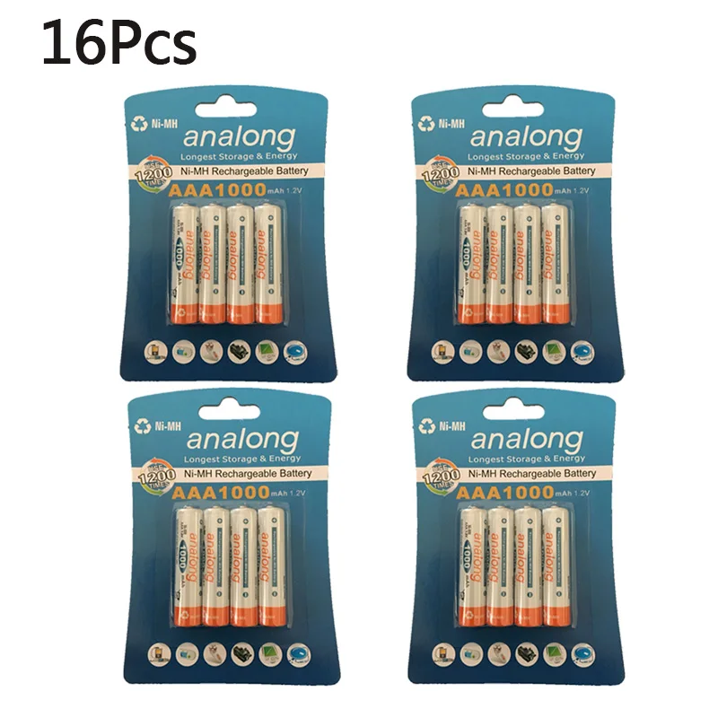 Analong 1 2 V AAA 3A NIMH 1000mah аккумуляторная батарея Ni MH аккумуляторы