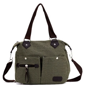 Холщовые кожаные женские дорожные сумки, большая сумка на плечо, багажные дорожные сумки для женщин 12T - Цвет: green