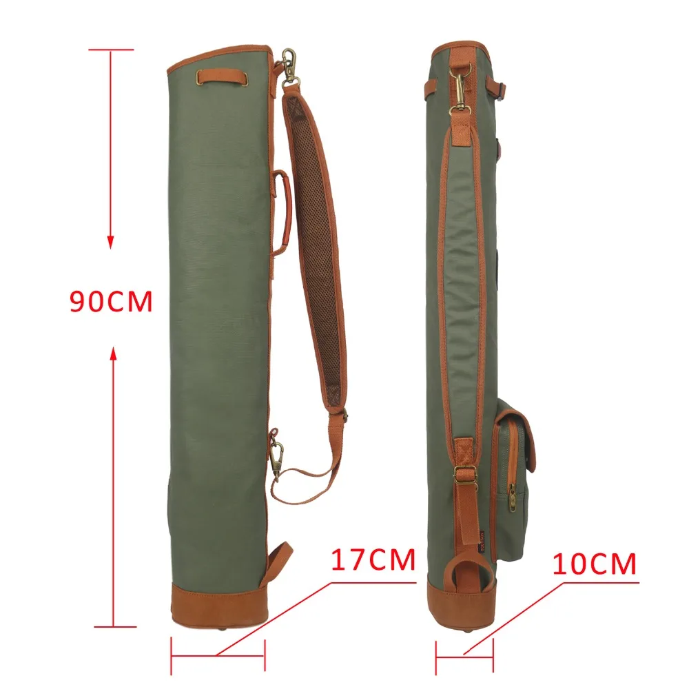 Tourbon Vintage Golf Club Bag Carrier Pencil Style Waxed Canvas & Leather Fleece Padded Clubs Interlayer Cover 90CM Tourbon Vintage Golf Club Bag Carrier Pencil Style Waxed Canvas & Leather Fleece Padded Clubs Interlayer Cover 90CM