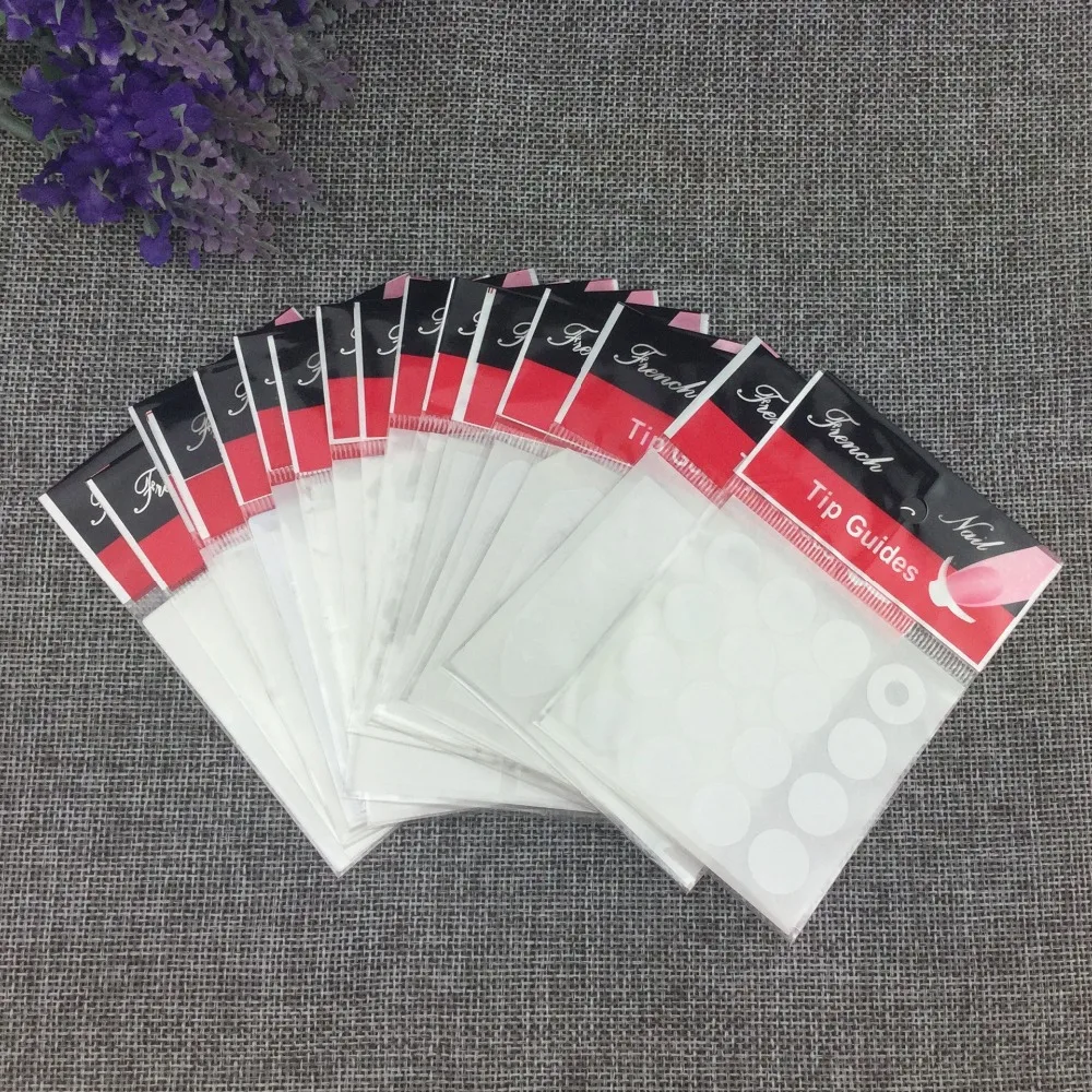 

1 Lot=17packs Nail Decoration Nail Art Tips Nail Sticker Nail Art Form Fringe Guides Sticker DIY French Manicure