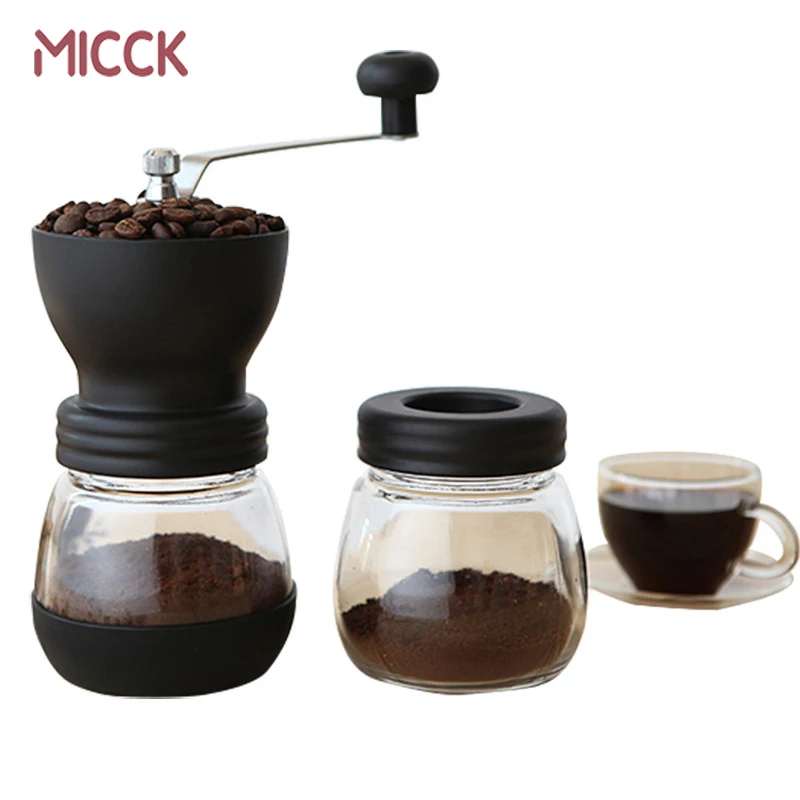 MICCK الرجعية القهوة اليدوية طاحونة القهوة طاحونة اليد Coffeeware القهوة الفاصوليا الفلفل التوابل طاحونة خزان المحمولة طاحونة آلة