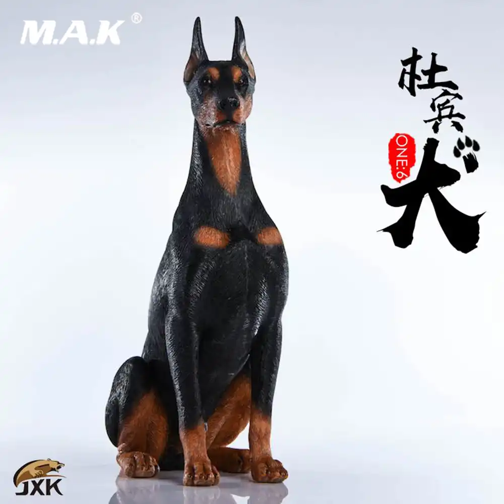 JxK 1//6 Doberman pinscher Hunter Dog Pet Figure Animal Model Collector Decor