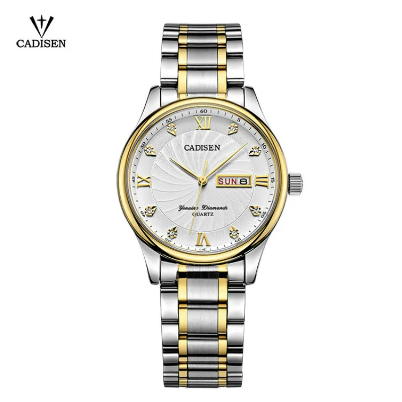 

2019 CADISEN Men's Fashion Business Quartz Watch Male Wristwatches Waterproof Stainless Steel Watches Relogio Masculino