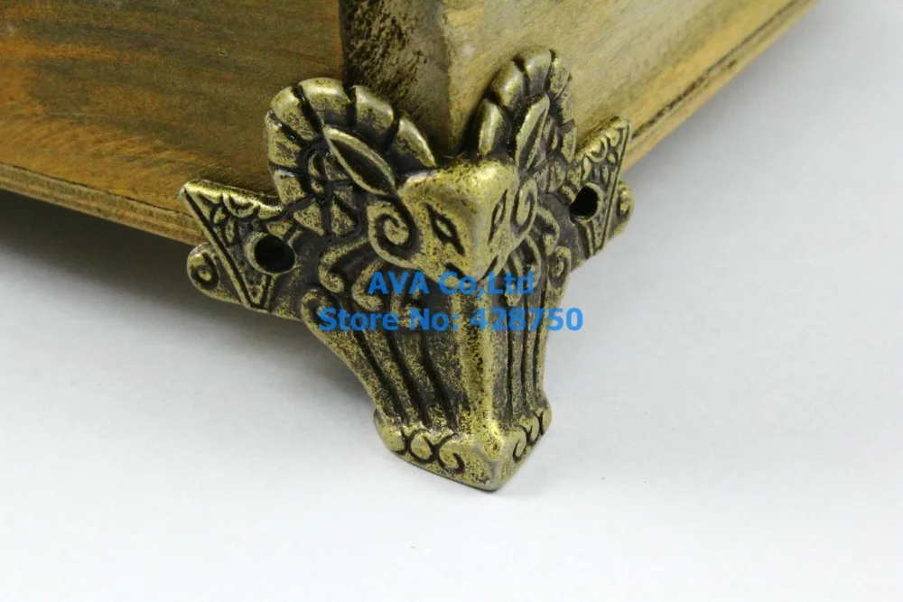 4 Pieces Antique Brass Jewelry Box Feet Animal Box Leg 44x36mmin