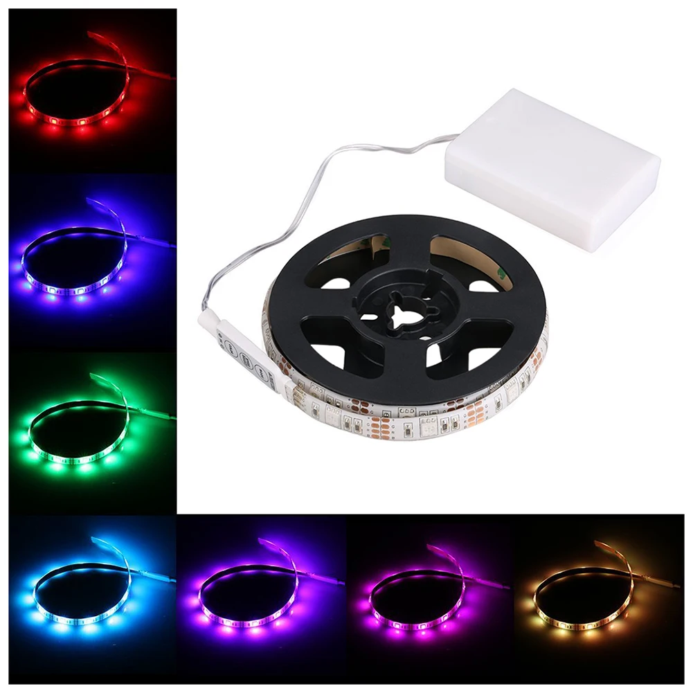 

RGB flexible LED Light Strip Waterproof IP65 15leds DC5V with Controller Battery-powered, LED Tape, Light Strips