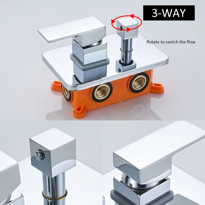 Встраиваемая коробка скрыть душевой mixering клапан душевой кран смеситель горячей и холодной воды кран 1/2/3 Way смеситель для душа с картриджем клапана смесителя