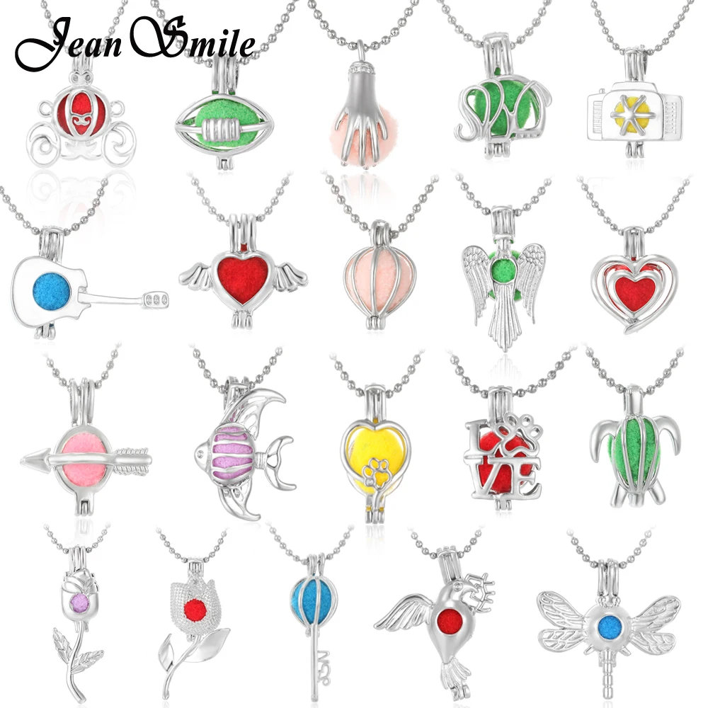 

New Aromatherapy Necklace Pendant Jewelry Love Heart Perfume Locket Pendant Essential Oil Scent Locket Necklace with Pads