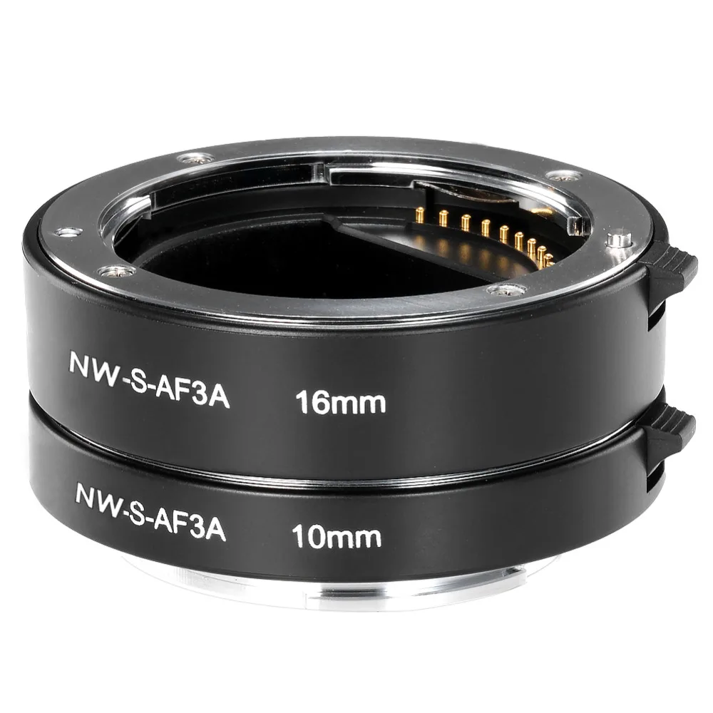 Neewer металлический AF Автофокус Макро Удлинитель Набор 10 мм и 16 мм для sony NEX E-mount для камеры NEX 3/5N/A6000 и полная Рамка A7/A7R