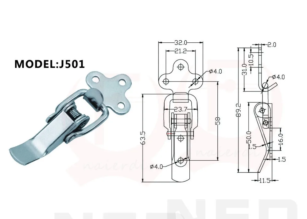 NAIERDI-J501 деревянный ящик Hasp замок шкафа чехол пружинную защелку улова переключения 304 Нержавеющая сталь замки медведь 50 кг для мебельная фурнитура