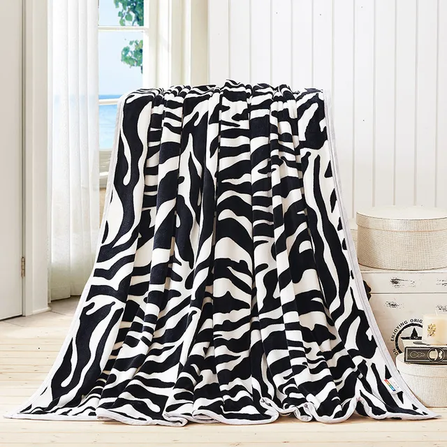 Black And White Stripe Pattern Double Layer Blanket Thick Soft Throw