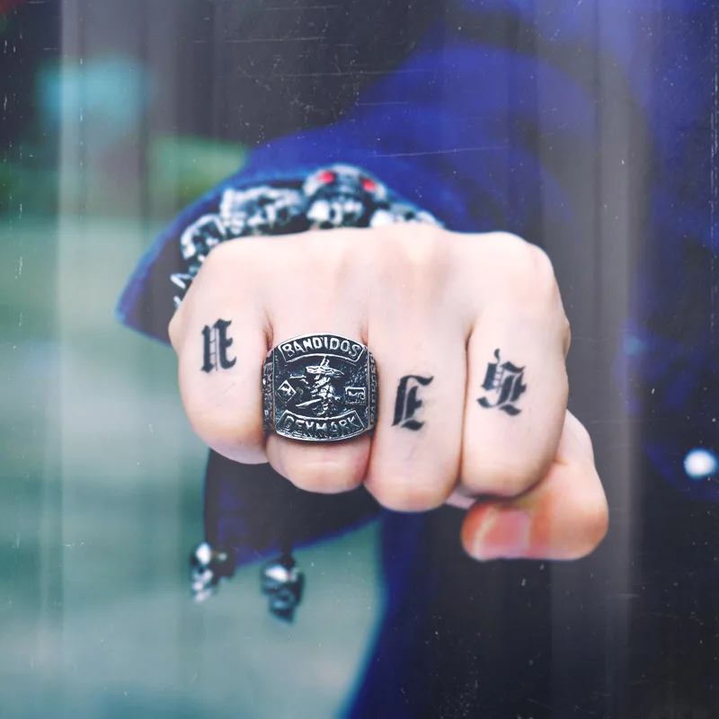 

Beier 316L Stainless Steel Cowboy Club Men's Ring Fashion Pirate Engraved High Quality Jewelry