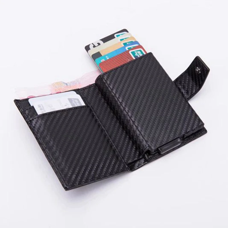 

New Antitheft Men Women Vintage Credit Card Holder Blocking Rfid Wallet Leather Unisex Security Information Aluminum Metal Purse