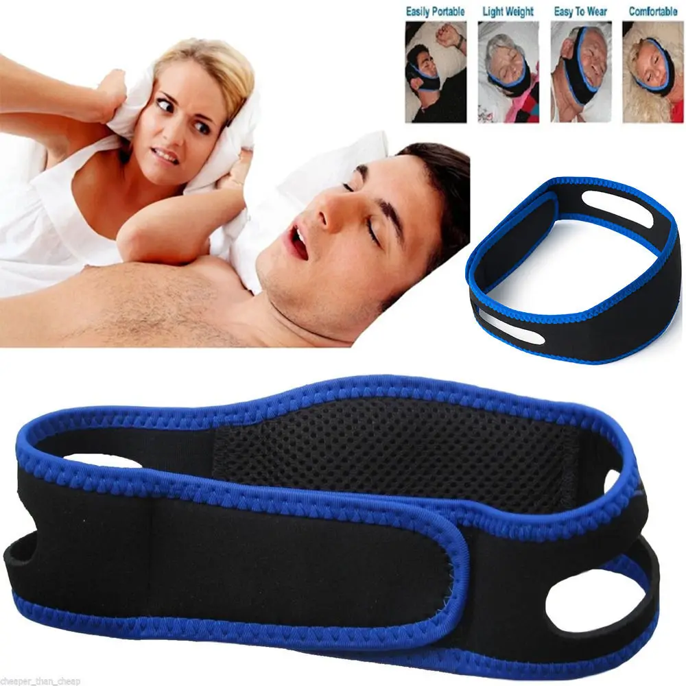 Anti Snoring Chin Strap Belt Stop Snore Device Apnea Jaw Support Solution