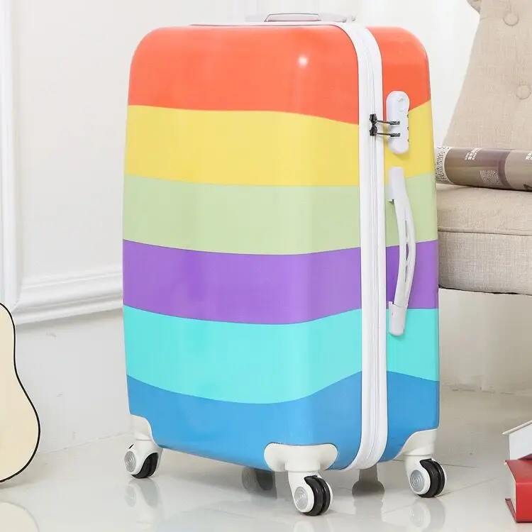 Новая мода на колёсиках, масштабных дорожных чемоданов 20/22/24/26 дюймов spinner чемодан на колесиках посадки ствол чемодан - Цвет: Style-O