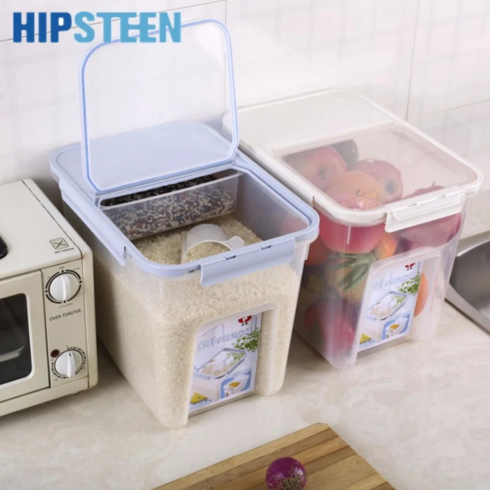 HIPSTEEN 10Kg Plastic Grain Rice Sealed Box Moistureproof Mothproof