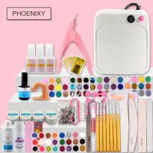 Профессиональный набор для ногтей УФ-комплект гель-лака 36 Вт УФ-лампа Блеск деко маникюрные щетки УФ-гель лак набор для наращивания ногтей инструменты для маникюра Набор