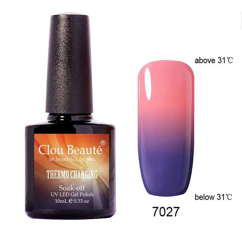 Clou Beaute термо меняющийся Гель-лак для ногтей замачиваемый УФ-Гель-лак для ногтей УФ/светодиодный температурный Гель-лак стойкий лак - Цвет: 7027