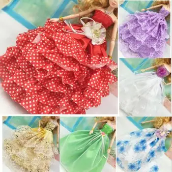 

10 Pcs/set Party Wedding Dress for Doll Princess Gown Dress Clothes Gown 30cm doll Accessories