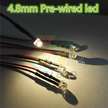 

DC12V led Lamp lighting DIY Pre Wired led Warm White 5mm dip led 20mm cable led 4.8mm Straw hat prewired leds