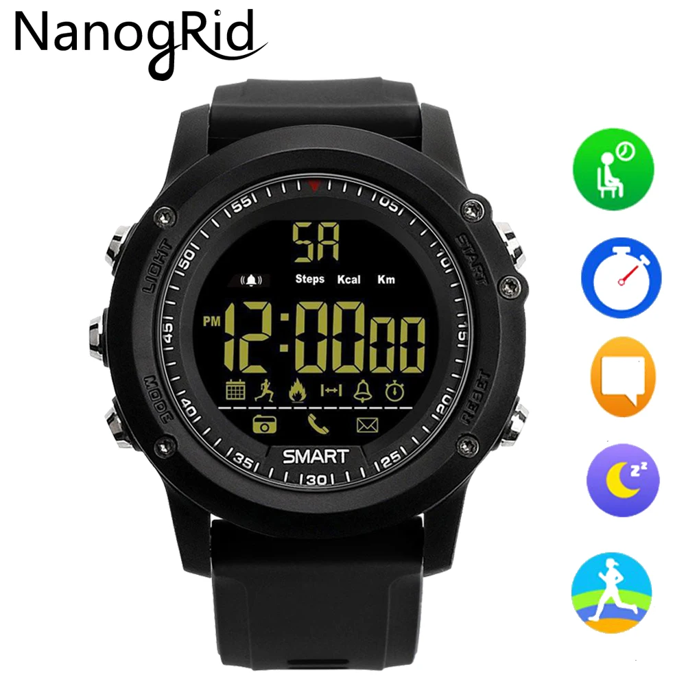 

Smart Watch Smartwatch Clock IP67 Professional Waterproof Pedometer Stopwatch Fitness Tracker sports watch with Call and SMS