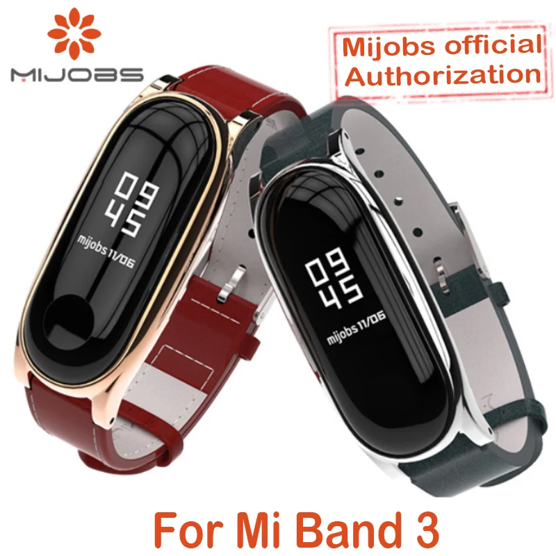 Для Xiaomi mi Band 3 ремешок из натуральной кожи металлическая рамка для mi Band 3 умный Браслет Xiaomi mi Band 3 сменный ремешок аксессуары