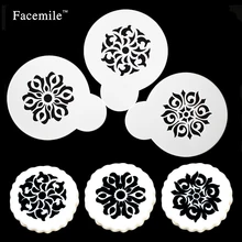 Facemile 3 ШТ. другой Стиль Цветы sweet Heart Спрей Трафареты Торт Ко Дню Рождения DIY Плесень Десерт Украшения Хлеб Инструменты 53017