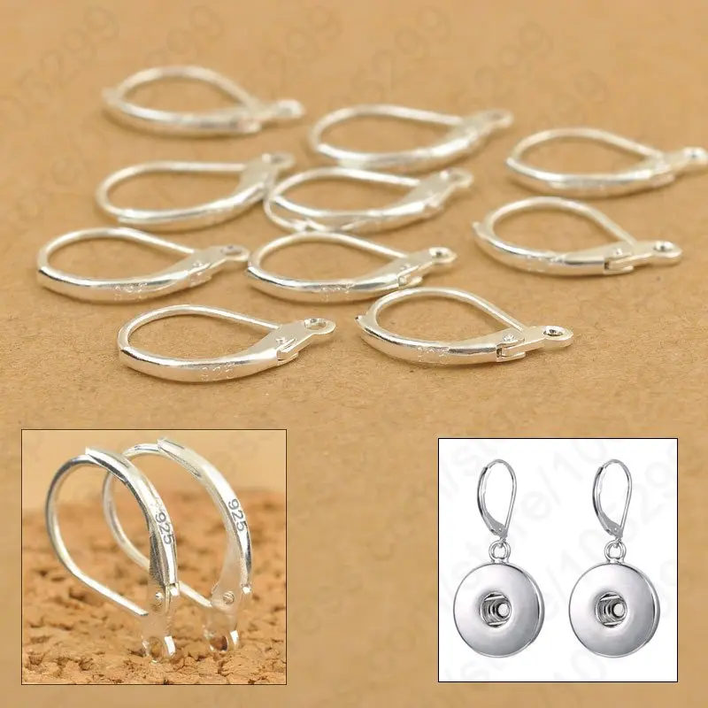 

100PCS Jewellery Components 925 Sterling Silver Handmade DIY Beadings Findings Earring Hooks Leverback Earwire Fittings