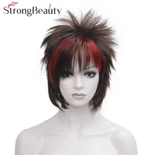 StrongBeauty короткий милый прямой парик синтетические волосы женский парик для костюмированной вечеринки 4 цвета