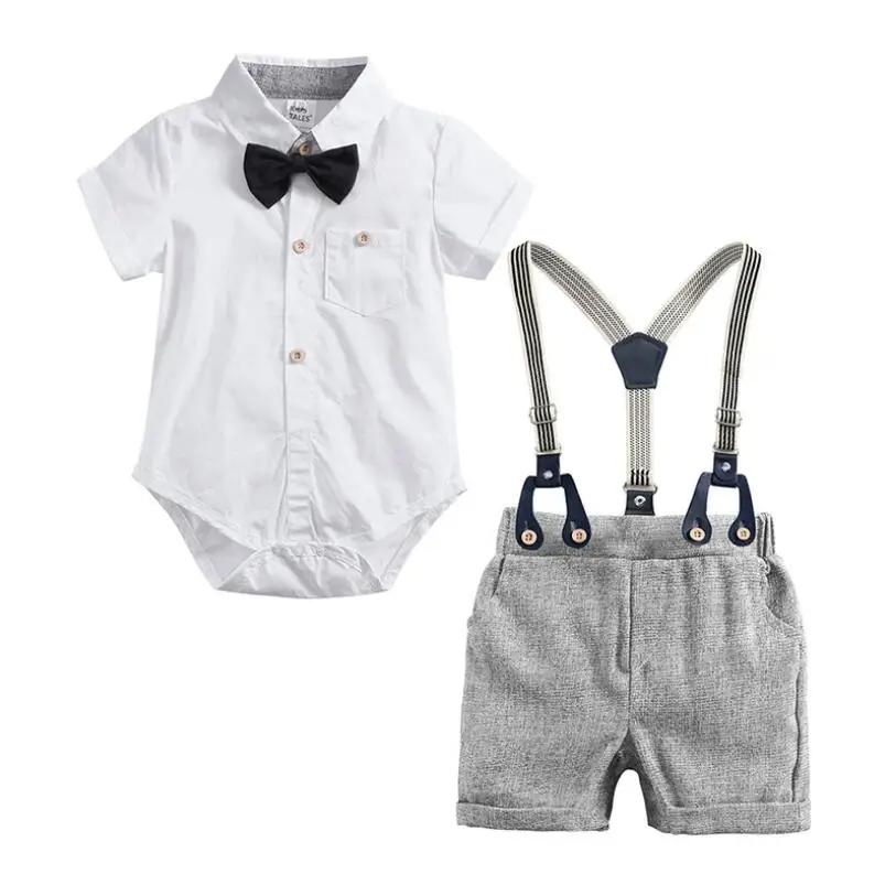 Spring And Summer Male Baby Full Dress Baby Clothes Pure Cotton Salopettes Suit Thin Section Gentleman Go Out Climb Clothes