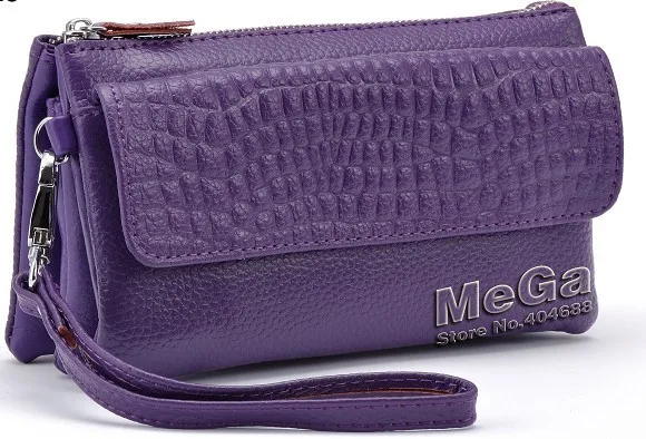 MELOVO, 3 слоя, большая емкость, Сумки из натуральной кожи, клатч, браслет, сумка, сумки, кошельки для монет OP709 - Цвет: Фиолетовый