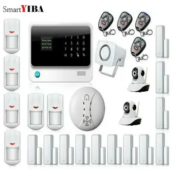 

SmartYIBA GSM&GPRS&WIFI Alarm Home Burglar Alarmes WIFI IP Camera Security System Infrared Motion Sensor Smoke Alarm Sets