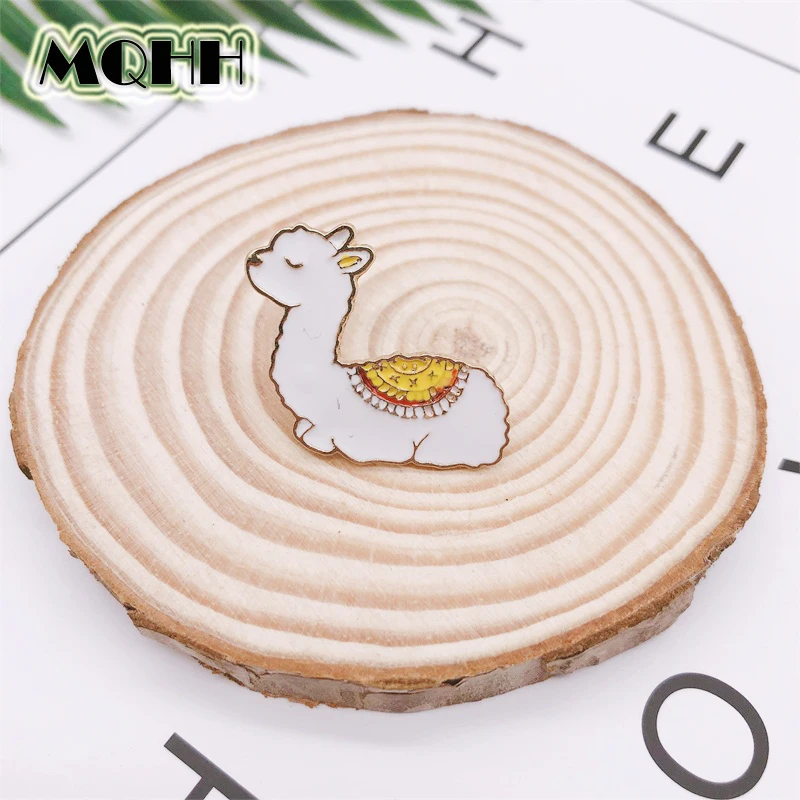 Cartoon Animal Sheep Enamel Brooch Alpaca Camel Alloy Badge Denim Shirt Bag Pins Accessories Cute Jewelry Gifts For Friends | Украшения и