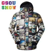 GSOU SNOW Brand Мужская лыжная куртка сноуборд куртка зима лыжный спорт Сноубординг снег пальто водостойкие ветрозащитный, для открытого спорта Одежда