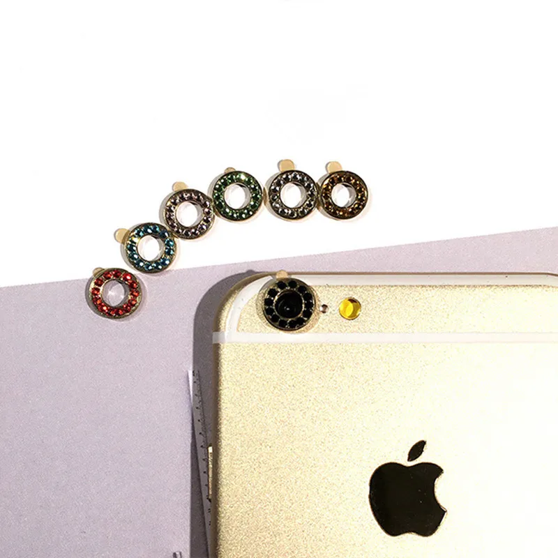 Bling Diamond Back Camera Lens Metal Aluminum Protector Ring Protective