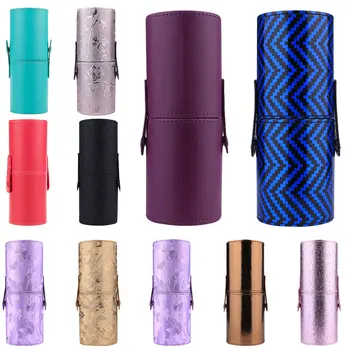 

Makeup brush storage bucket desktop makeup tools PU leather cylinder makeup storage box makeup brush holder storage box