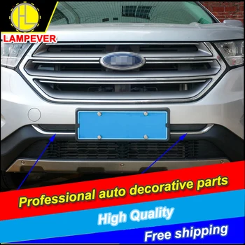 

Car styling Car body cover Bumper engine ABS Chrome trims For Ford Edge 2015 2016 Front bottom Grid Grill Grille frame trim