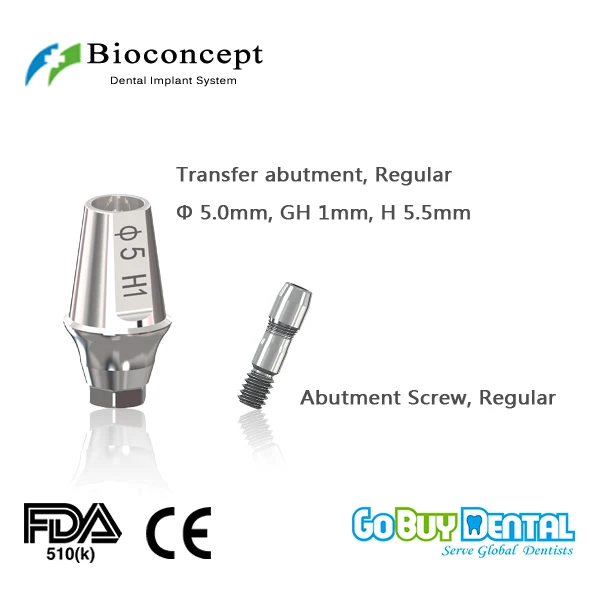 Osstem TSIII&Hiossen ETIII Compatible Hex Regular Transfer Abutment D5.0mm, gingival height 1mm, height 5.5mm(331160) Osstem TSIII&Hiossen ETIII Compatible Hex Regular Transfer Abutment D5.0mm, gingival height 1mm, height 5.5mm(331160)