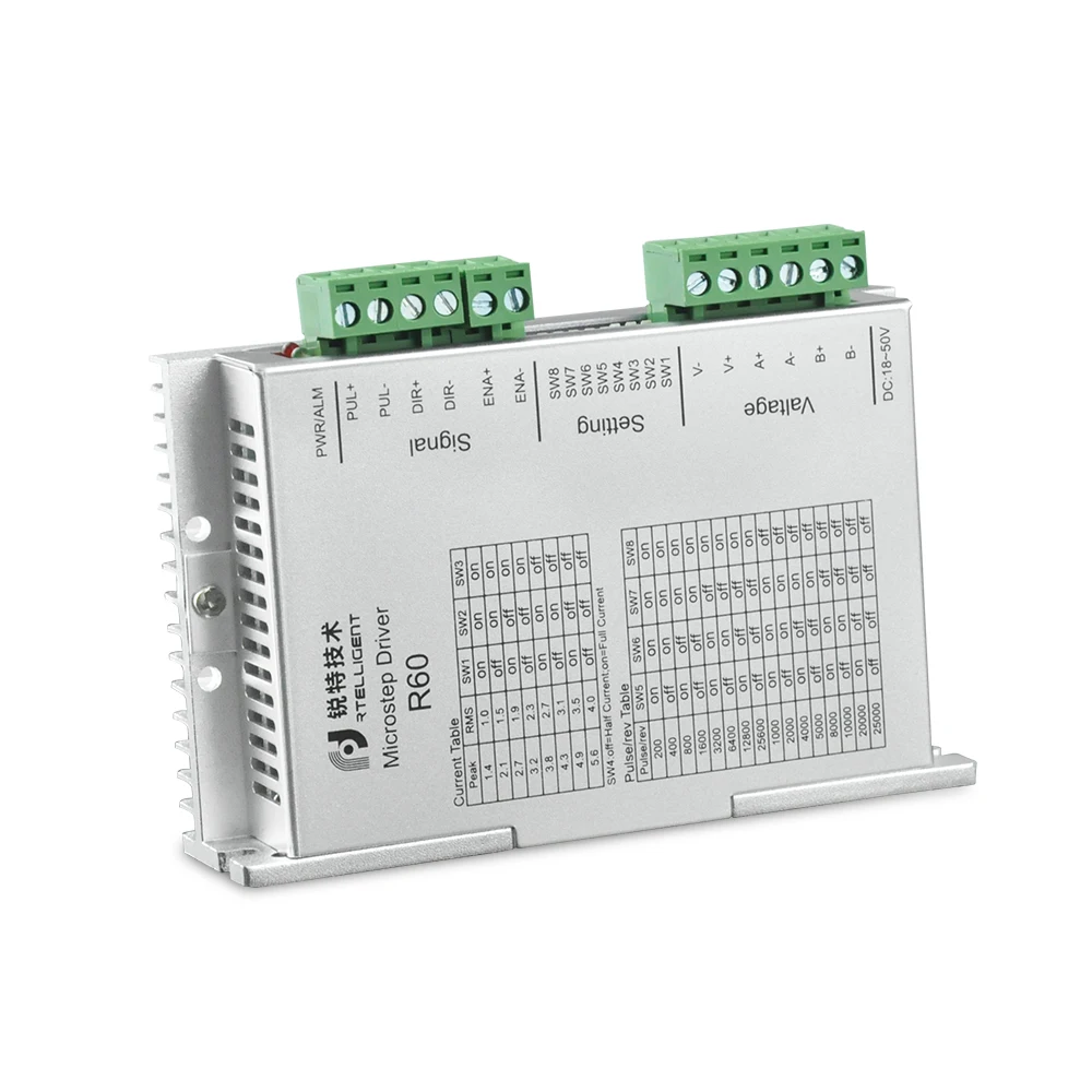 Rtelligent R60 цифровой NEMA 23 24 шаговый двигатель драйвер контроллер 50VDC 5.6A для CNC