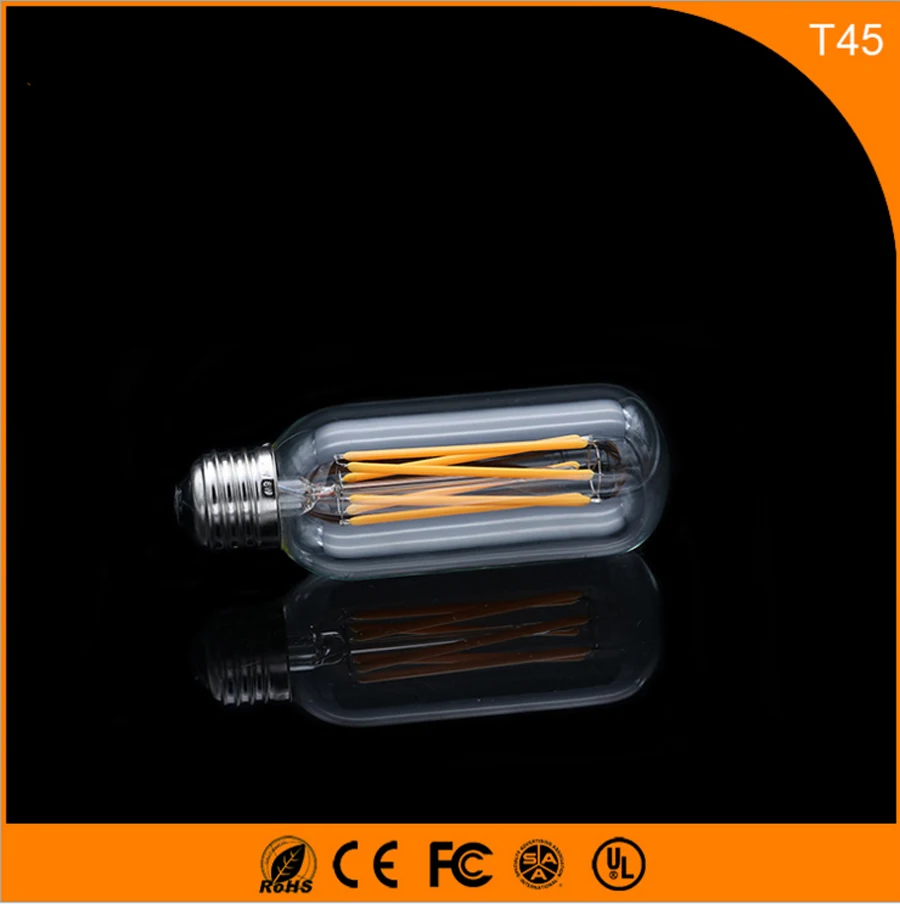 

50PCS 6W E27 B22 Led Bulb, T45 LED COB Vintage Edison Light ,Filament Light Retro Bulb AC 220V