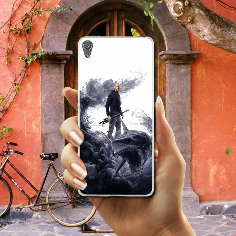 Мягкие силиконовые прозрачные чехлы Meg Big shark из ТПУ для Sony Xperia XA XZ Z Z1 Z2 Z3 Z4 Z5 Compact E3 E5