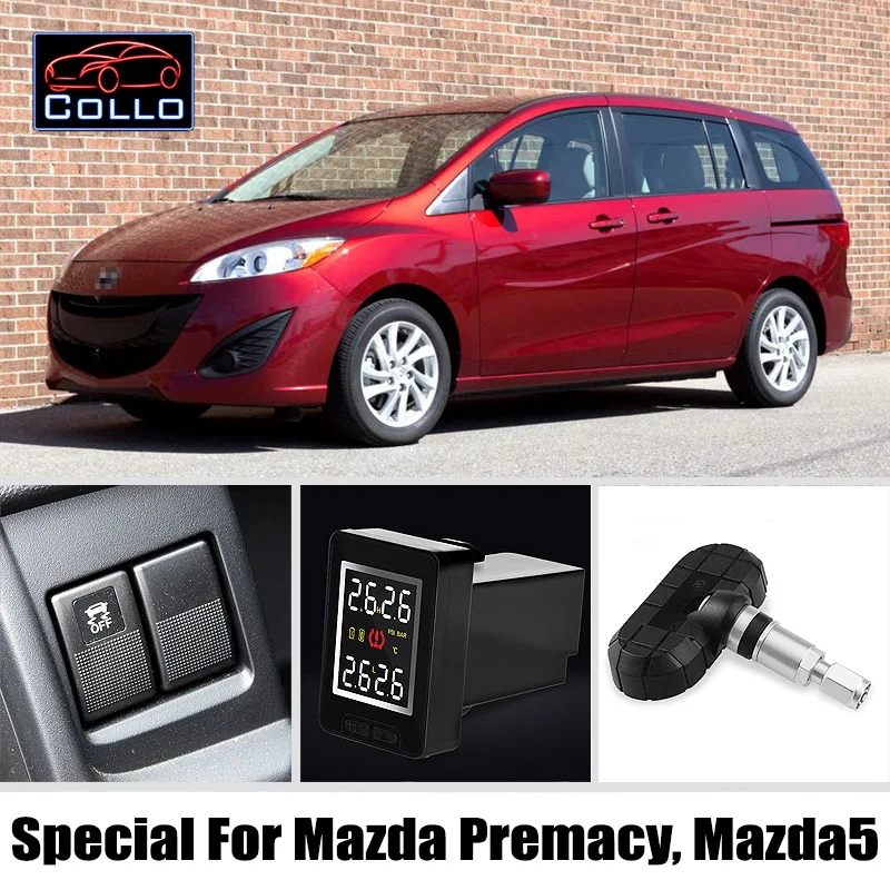 

For Mazda 5 Mazda5 Premacy / Auto TPMS Tire Pressure Monitoring System Of Internal Sensors Non destructive Embedded Installation