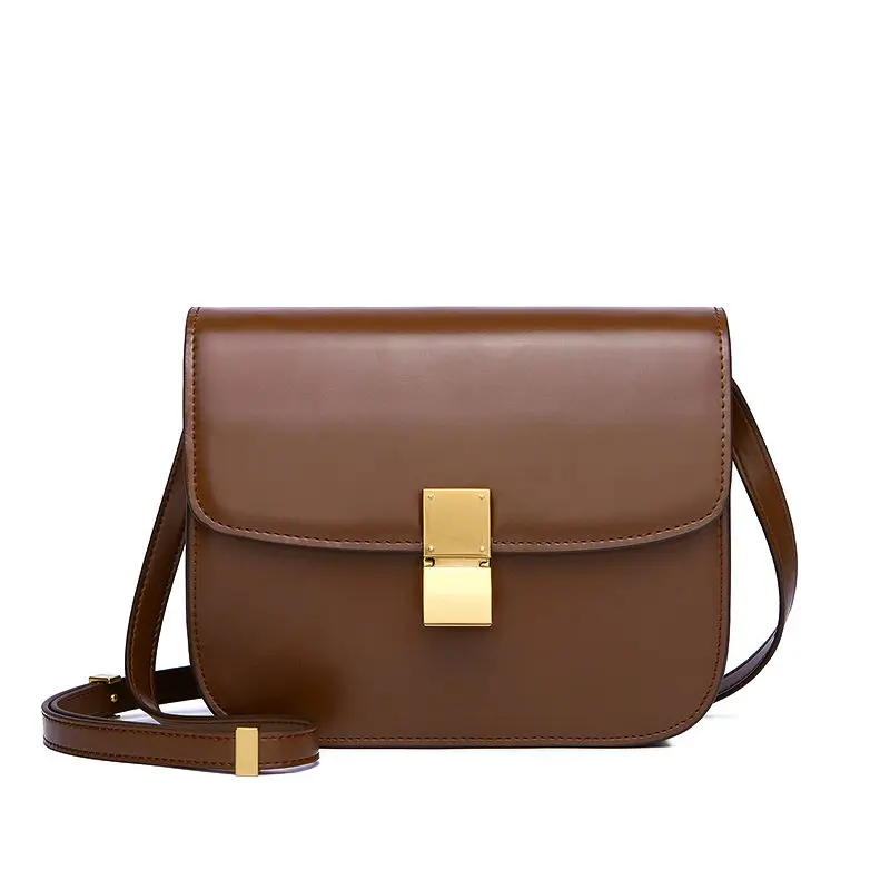 

Shengbaoli brand genuine leather small crossbody bags for women saddle girls messenger bag frauen designer shoulder handbags