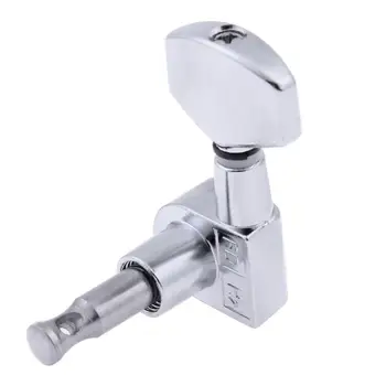 

6 Pieces Sliver Acoustic Guitar Machine Heads Knobs Stainless Steel Closed Knob Chrome Plated Guitar String Tuning Peg Tuner