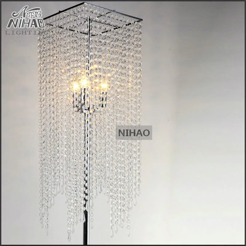 Современный роскошный хрустальный торшер популярный хромовый прозрачный кристалл напольная подставка освещение E14 лампа для кабинета гостиной FL10008