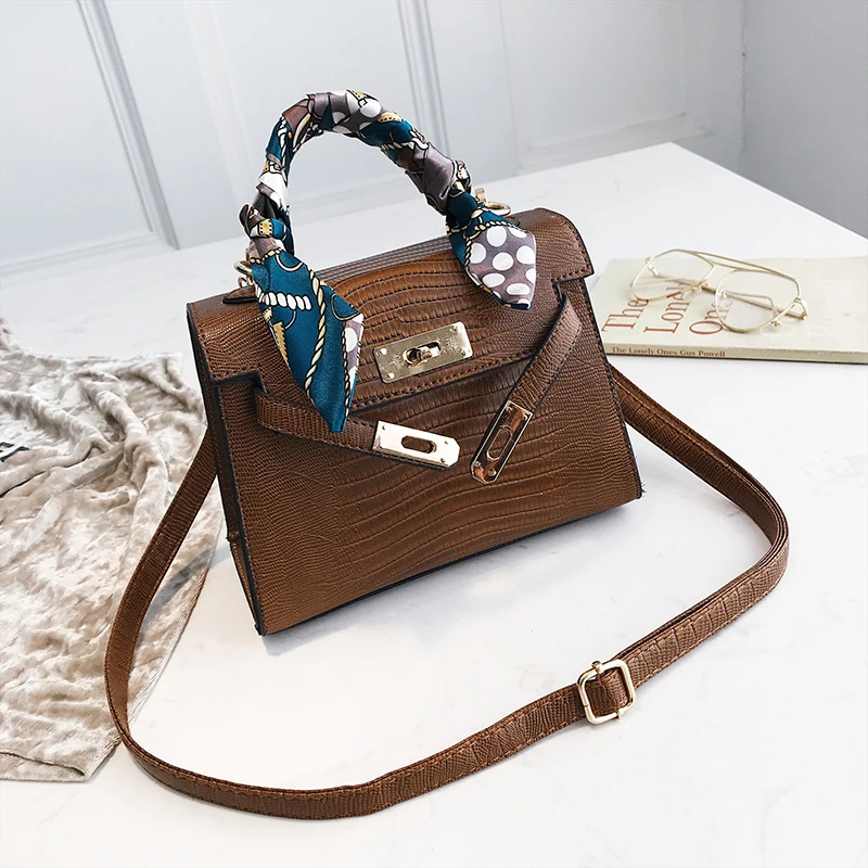 

2018 New Fashion Women's Designer Handbag Bow Portable Square bag Quality PU Leather Women bag Lock Tote Shoulder Crossbody Bag