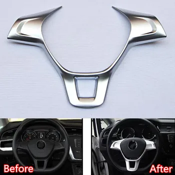

Auto Car Steering Wheel Sequins Bezel Strips Trim Sticker For Volkswagen Touran 2016 Car-covers Styling ABS