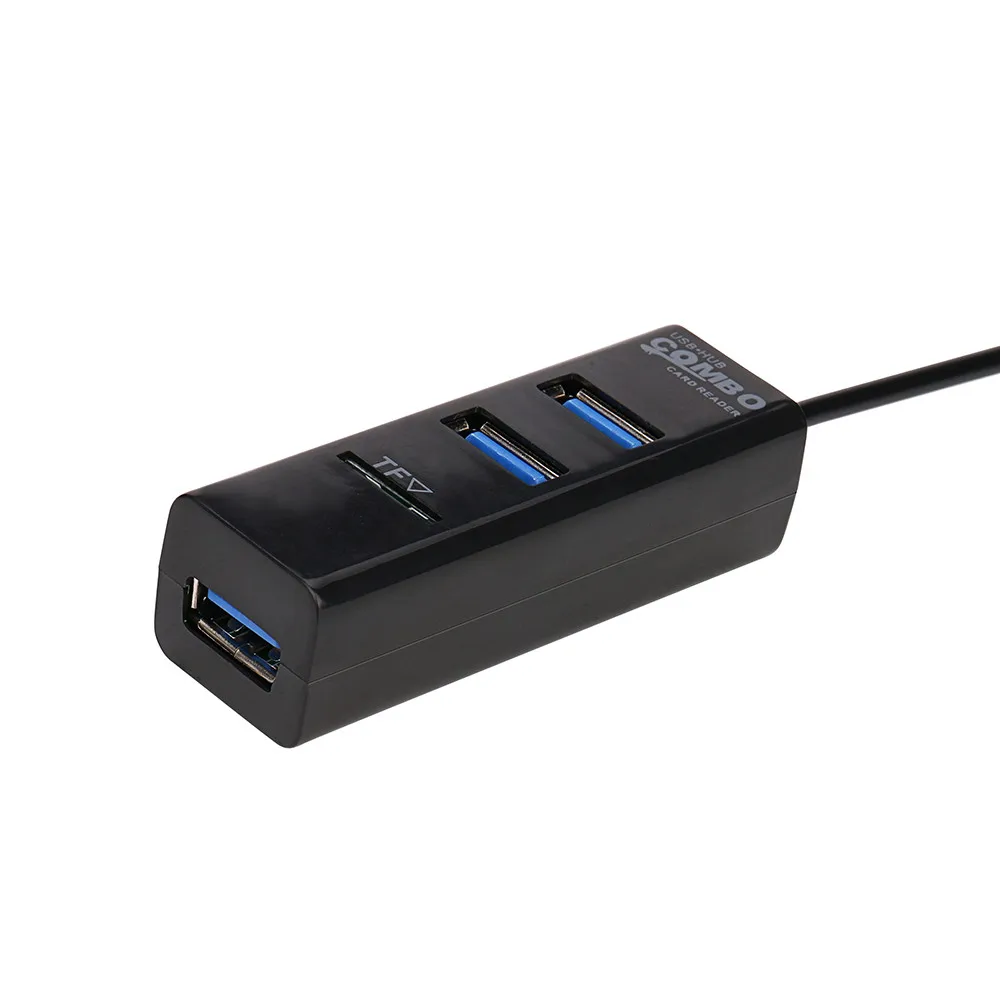 

OMESHIN 2 In 1 Combo 3 Port USB 2.0 Hub Splitter Card Reader 480 Mbps Extreme Speed Suitable For SD TF Micro SD