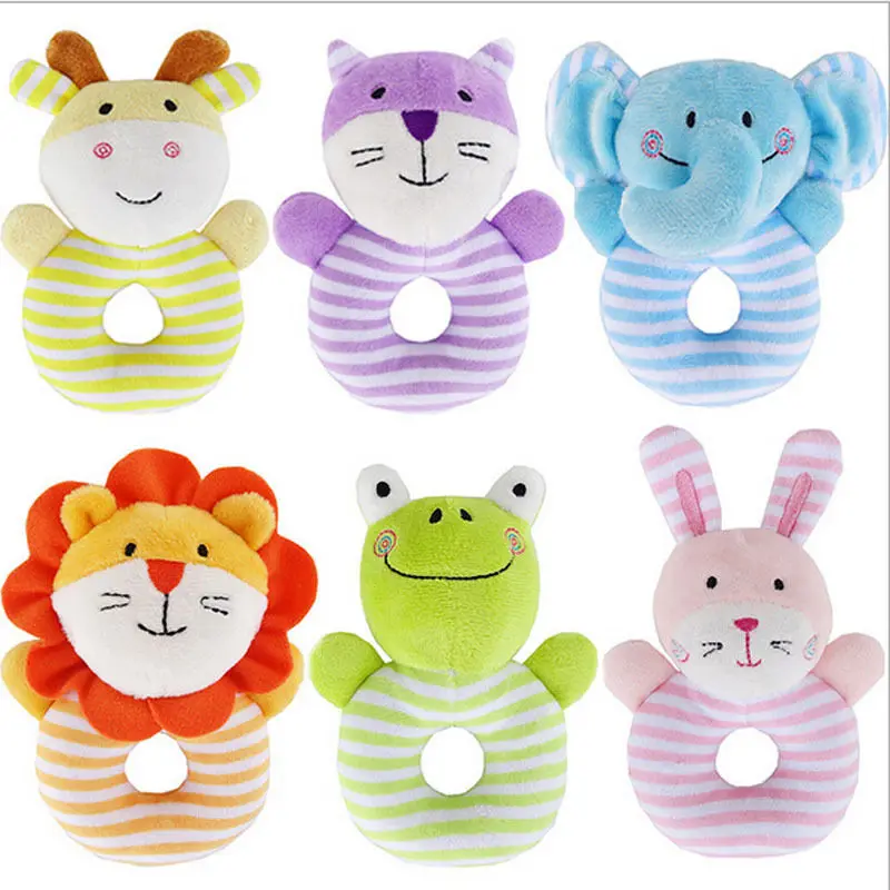 

Pudcoco High Quality Baby Rattle Toys Little Rattle Sound Multi-Color Animal Rabbit Elephant Frog Deer Lion Cat