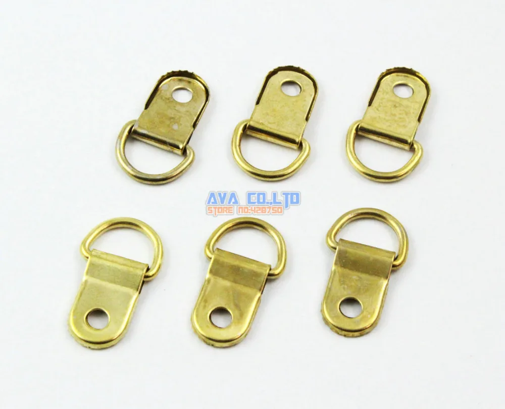 

100 Pieces Gold Photo Frame Hook Hanging Photo Frame Hanger 25x10mm