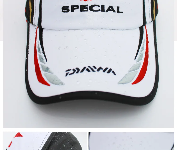 Boné com Logotipo Homens Adultos Ajustável Respirável Pesca Daiwa Japão Sombrinha Baseball Esporte Pescadores Balde Chapéu Chapéu Preto Especial 4 Bonés de pesca